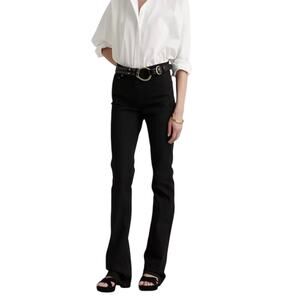 Lauren Ralph Lauren Black Satin-Stripe High-Rise Boot Jeans Size 4